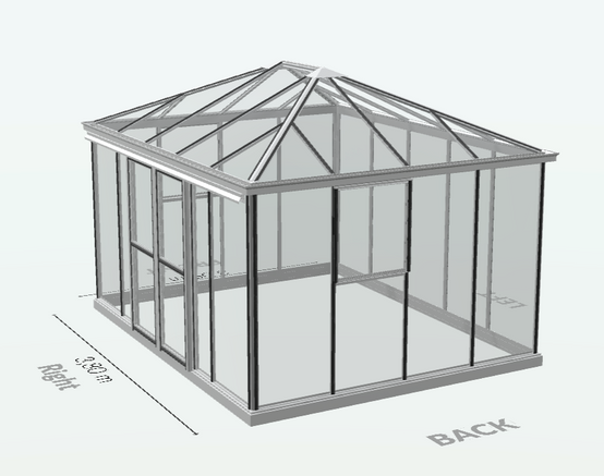 15m² - Serre en verre trempé - Euro Pyra Stretched - Alu - 15m² - ALUMINIUM - L'atelier Des Serres - Image 5