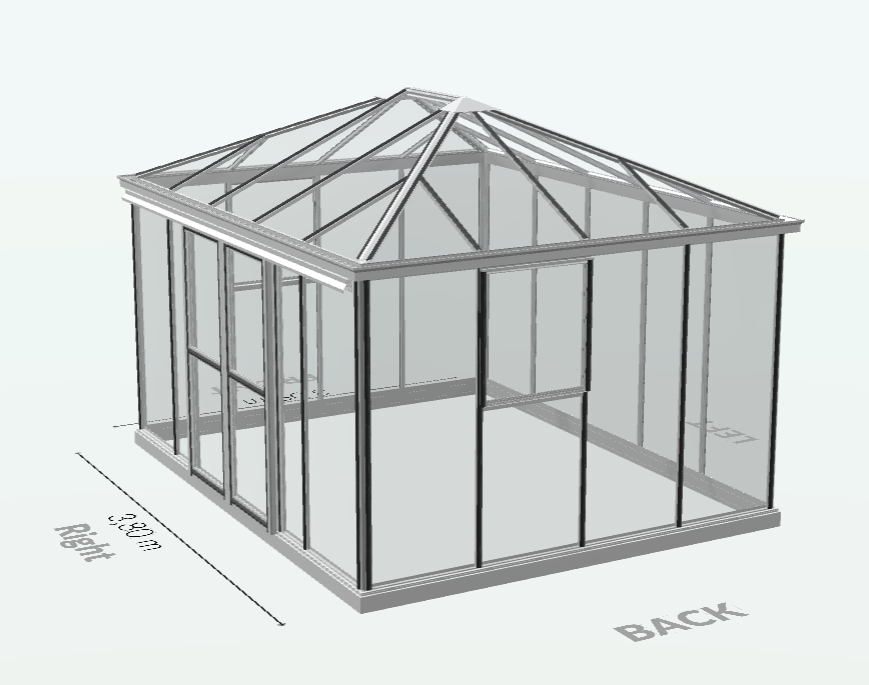 15m²  -  Serre en verre trempé - Euro Pyra Stretched - Alu - 15m² - ALUMINIUM - L'atelier Des Serres - Image 5