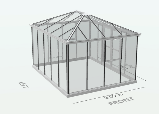15m² - Serre en verre trempé - Euro Pyra Stretched - Alu - 15m² - ALUMINIUM - L'atelier Des Serres - Image 7