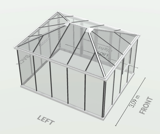 15m² - Serre en verre trempé - Euro Pyra Stretched - Alu - 15m² - ALUMINIUM - L'atelier Des Serres - Image 8