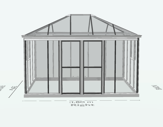 15m² - Serre en verre trempé - Euro Pyra Stretched - Alu - 15m² - ALUMINIUM - L'atelier Des Serres - Image 4