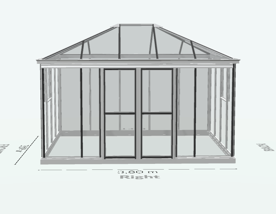 15m²  -  Serre en verre trempé - Euro Pyra Stretched - Alu - 15m² - ALUMINIUM - L'atelier Des Serres - Image 4