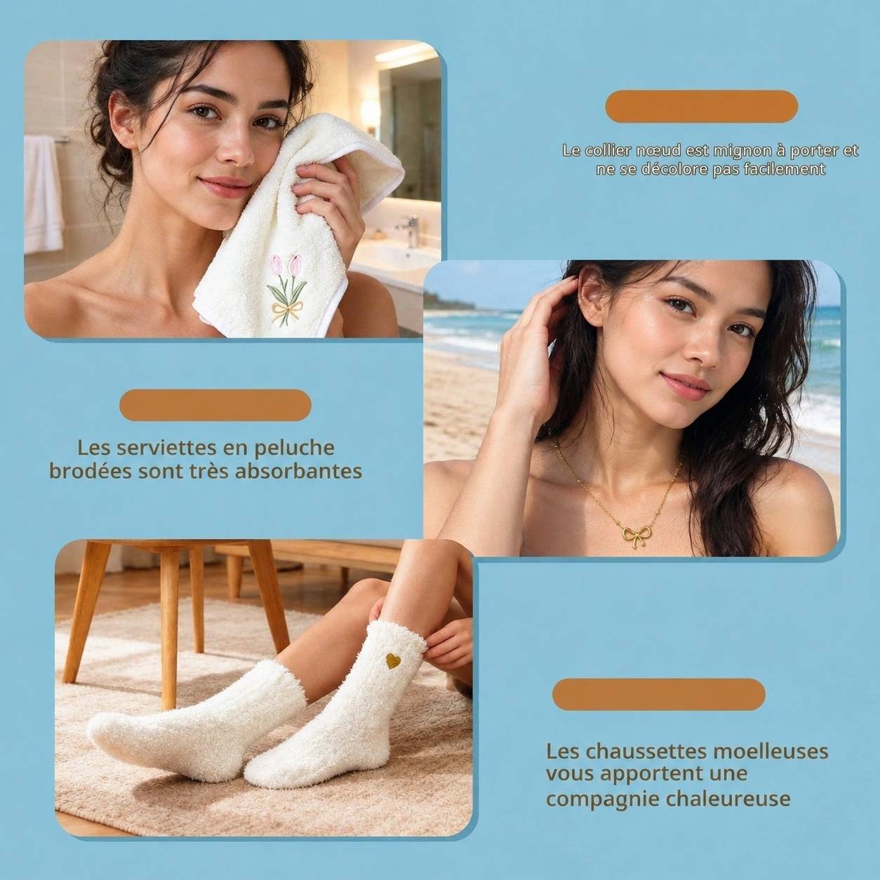 Coffret Cadeau Femme Panier Osier Mug Sous Tasse Bougie Parfumée Serviette Collier
(79 caractères) - Image 8