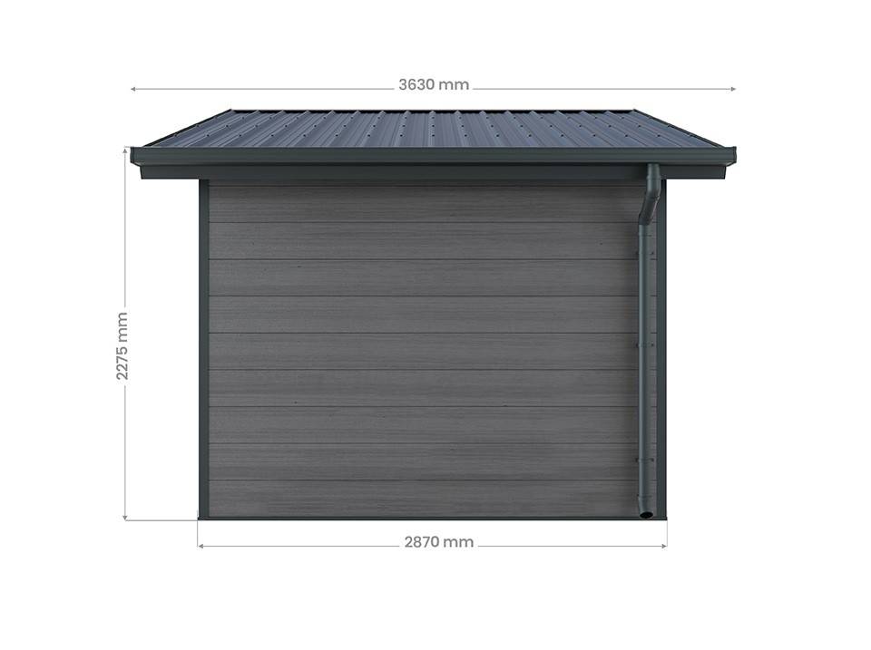 Abri de Jardin Composite ISORA - 12m2 Gris - Cabane Atelier / Abri Velo - Image 3