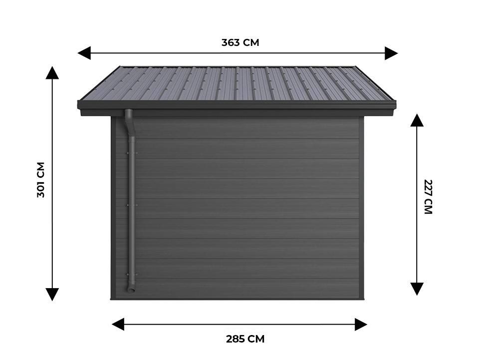 Abri de Jardin Composite ISORA - 12m2 Gris - Cabane Atelier / Abri Velo - Image 5
