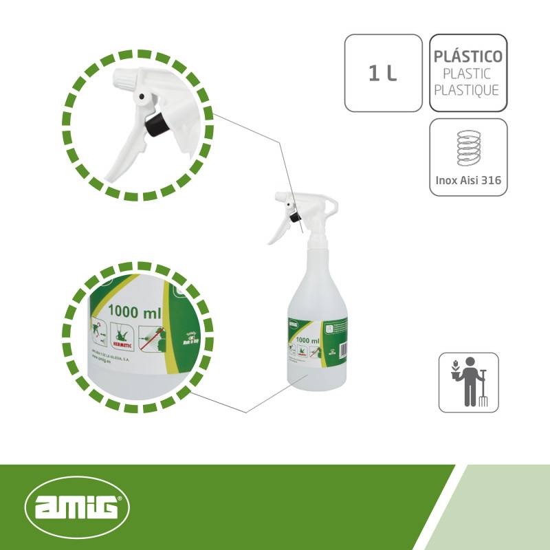 Pulvérisateur pour produits chimiques  2081 - 1 l - Polyéthylène - Blanc | Amig - Image 2