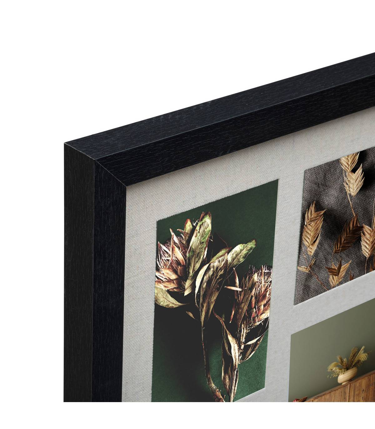 Pêle-mêle Multivues 16 Photos en bois Noir et verre 63 x 63 cm - Image 2