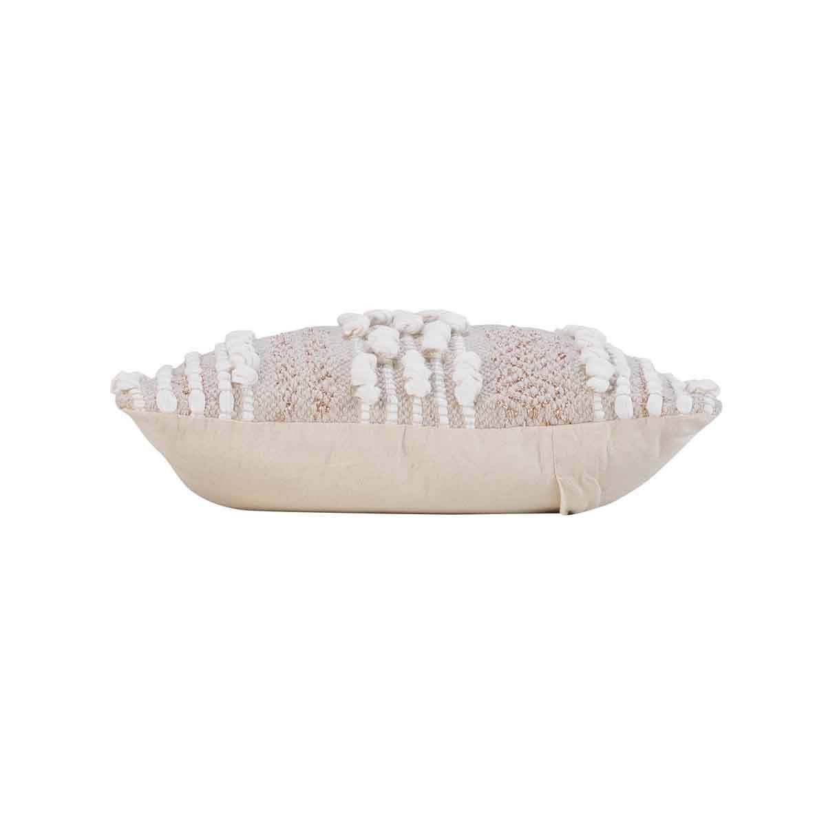 Coussin Déco "Blanca" 40x40cm Naturel & Blanc - Image 3