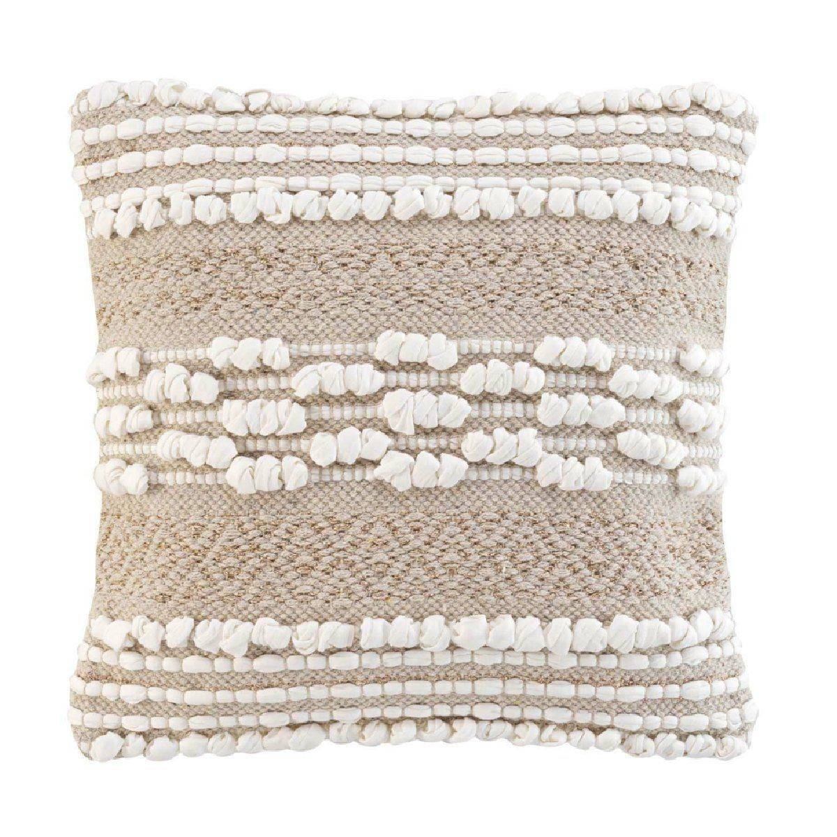 Coussin Déco "Blanca" 40x40cm Naturel & Blanc