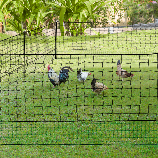 Kit clôture filet à poules 12 M avec porte 6 piquets double pointe - Image 1