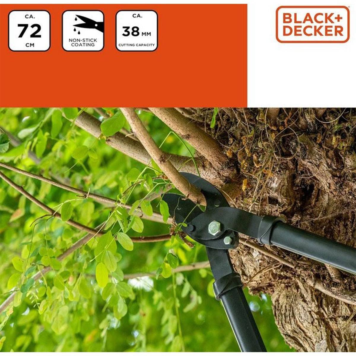 Coupe Branche 72cm Revêtement Anti-adhésif sur les Lames de Coupe Black et Decker - Image 4