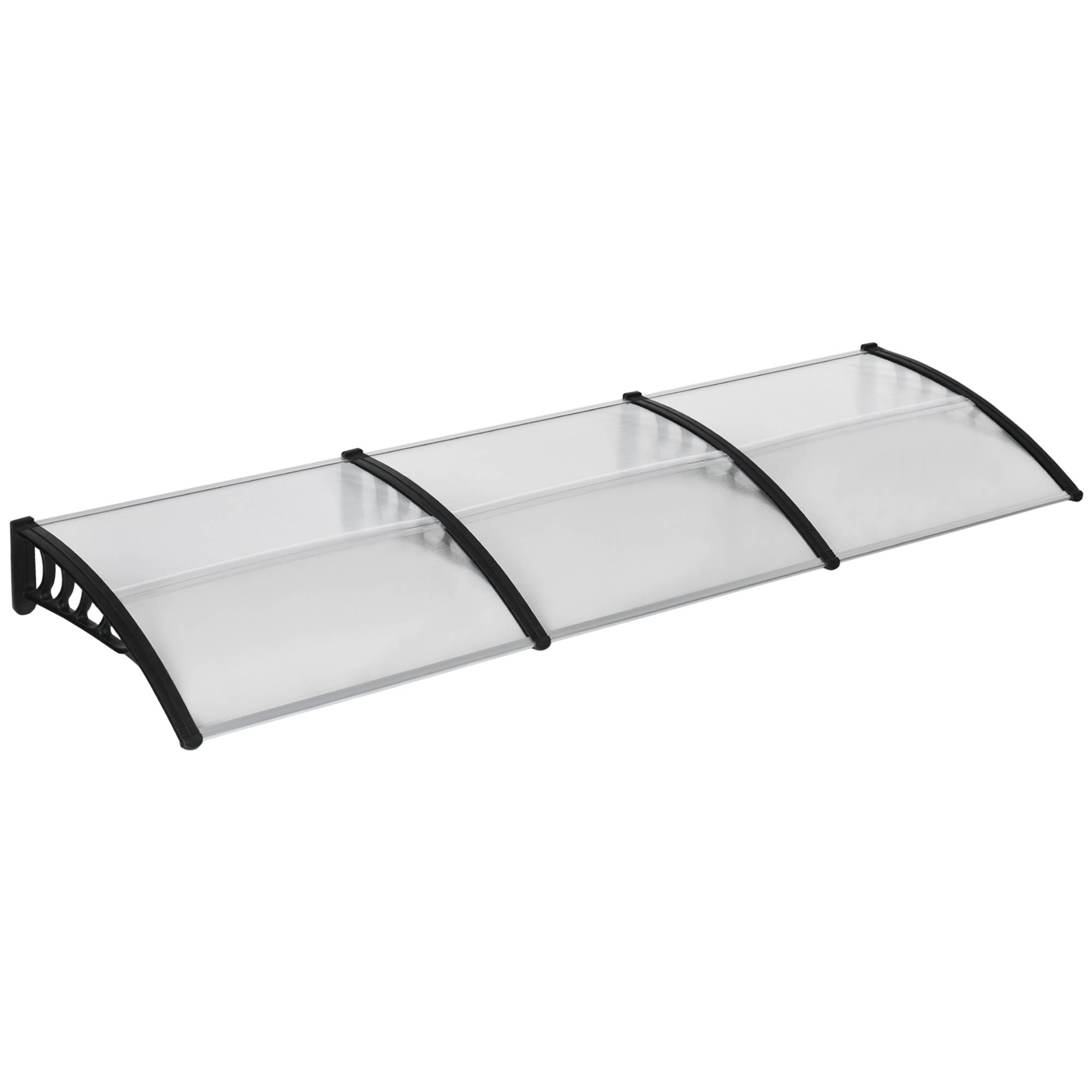 Store extérieur pour portes et fenêtres 303 x 96 cm, toit de protection transparent en polycarbonate - Image 2