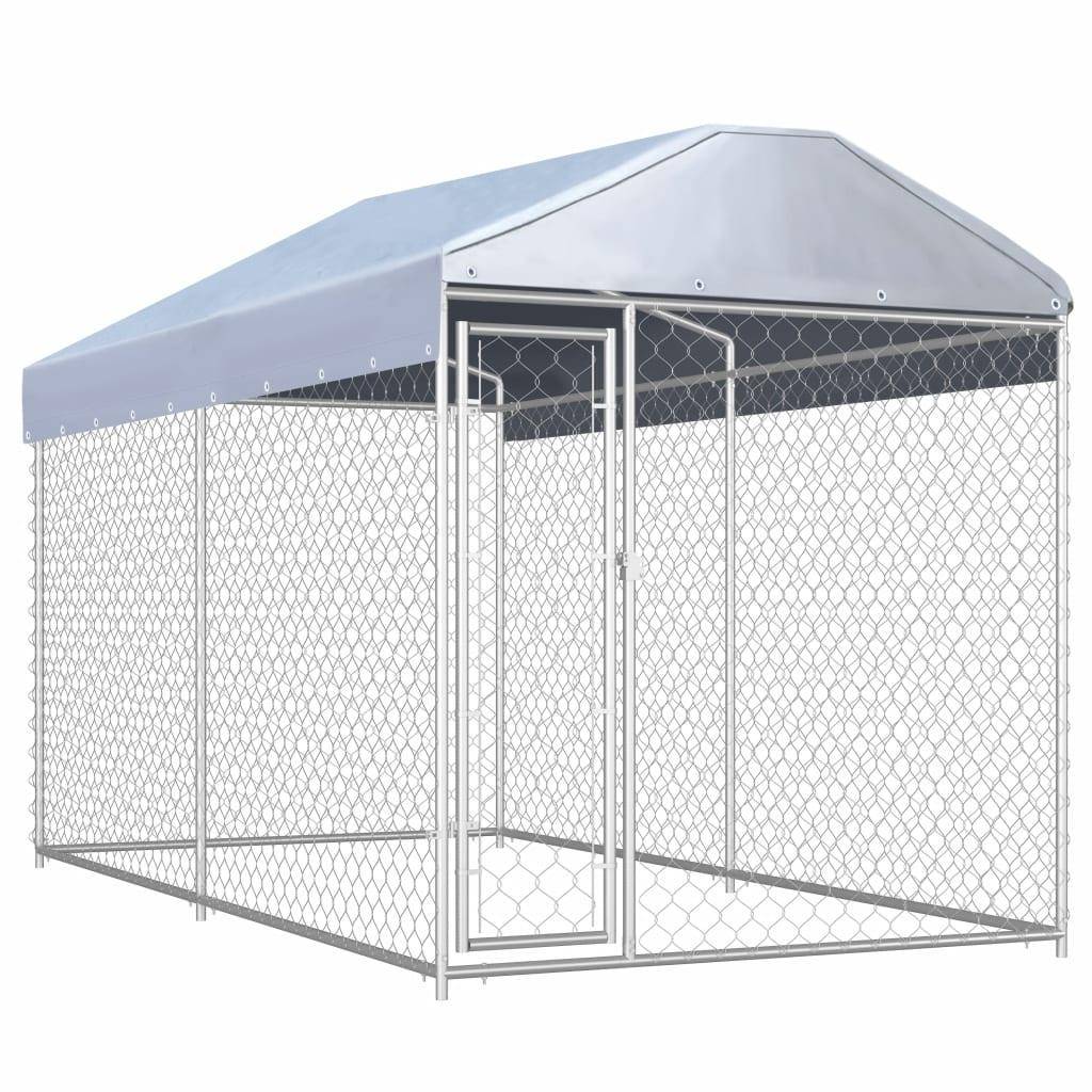 Helloshop26 - Chenil extérieur cage enclos parc animaux chien d'extérieur avec toit pour chiens 225 cm - Image 1