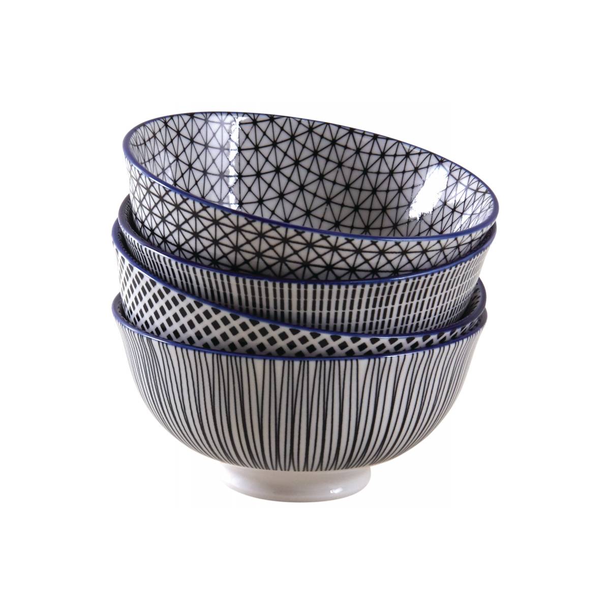 Aubry Gaspard - Bol en porcelaine motifs géométriques (Lot de 4) 280 ml - Image 1