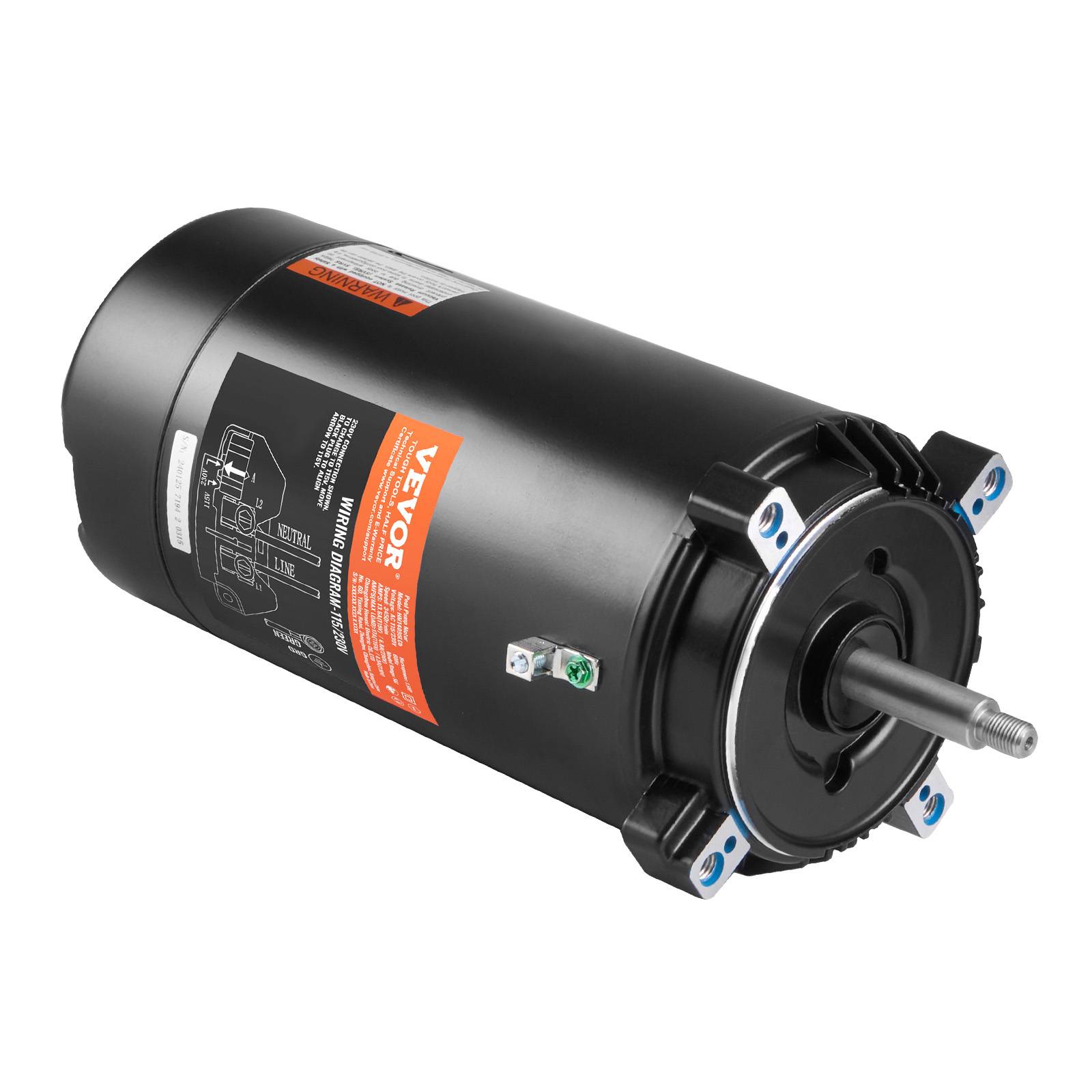 Vevor - VEVOR Moteur pompe piscine 1,5 CV 56J 115/230 V 3450 tr/min condensateur 90 μF/250 V rotation CCW remplacement moteur - Image 1