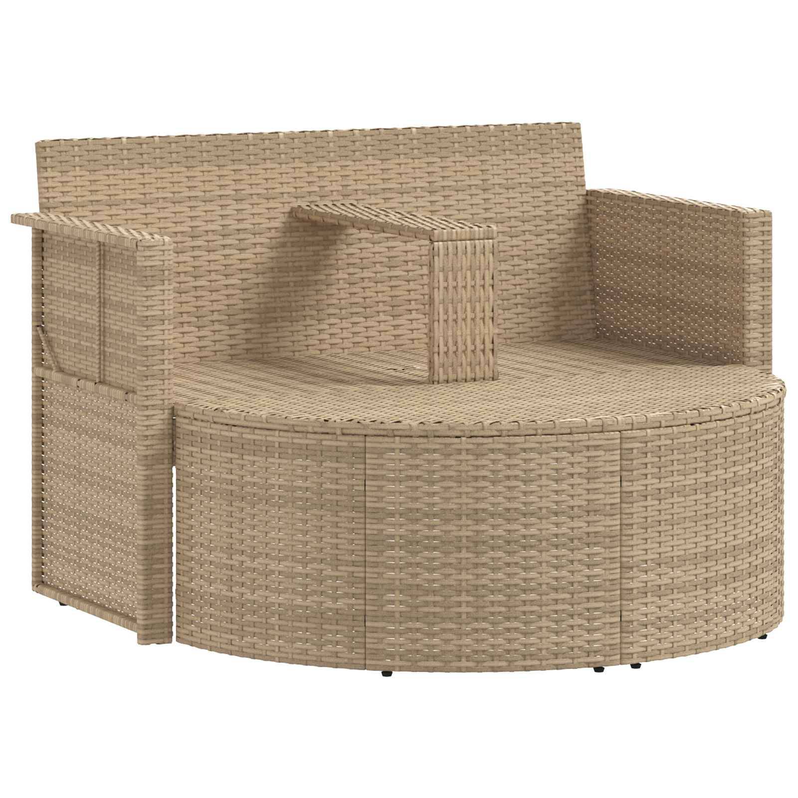 ComfortXL - Canapé de jardin polyrotin pour extérieur parasol inclinable beige et gris - ComfortXL Outdoor Living - Image 3