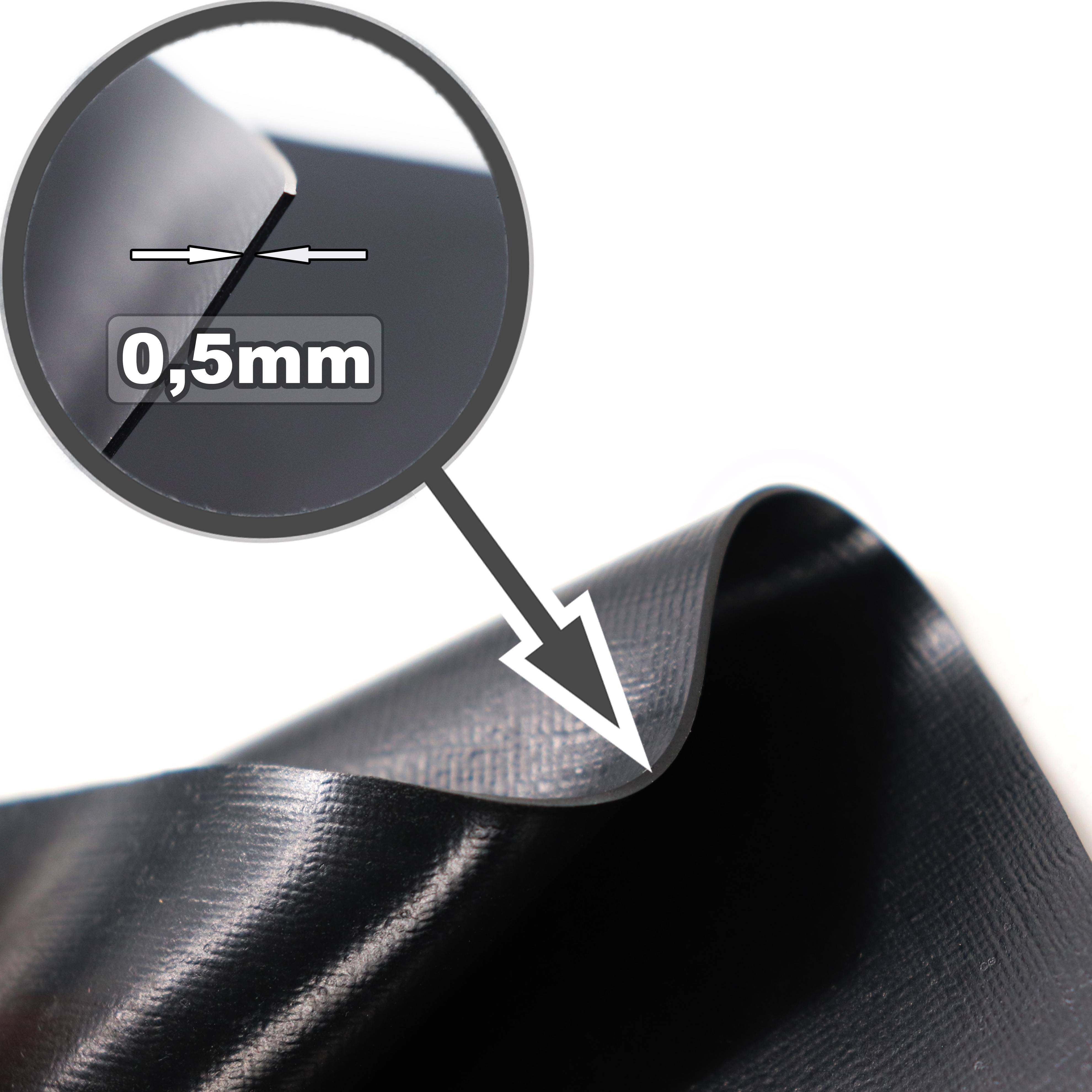 Liner de bassin en PVC 20 m x 2 m 0,5 mm, noir, bâche pour le bassin de jardin - Image 3