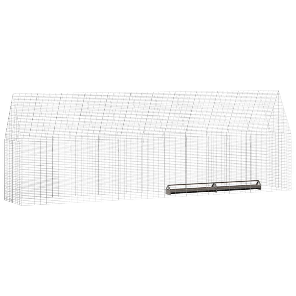 Enclos Poulailler Acier Galvanisé Spacieux Sécurisé Jardin 6x1x2,1m - ComfortXL Outdoor Living - Image 3