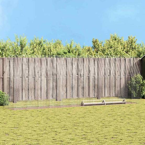 Enclos Poulailler Acier Galvanisé Spacieux Sécurisé Jardin 6x1x2,1m - ComfortXL Outdoor Living - Image 1
