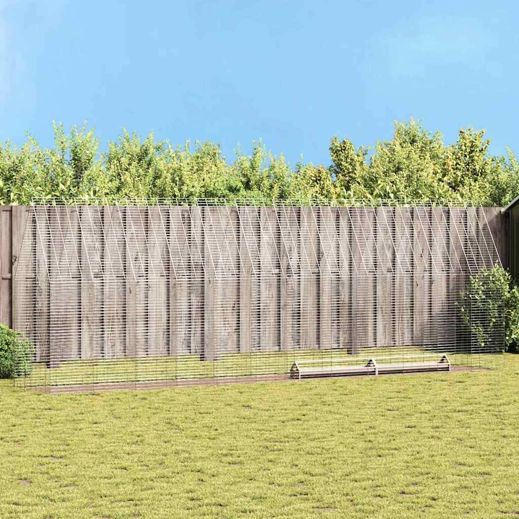 Enclos Poulailler Acier Galvanisé Spacieux Sécurisé Jardin 6x1x2,1m - ComfortXL Outdoor Living - Image 1