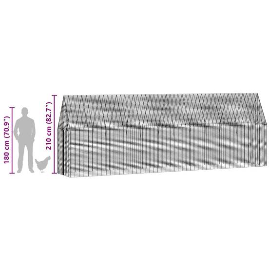 Enclos Poulailler Acier Galvanisé Spacieux Sécurisé Jardin 6x1x2,1m - ComfortXL Outdoor Living - Image 8