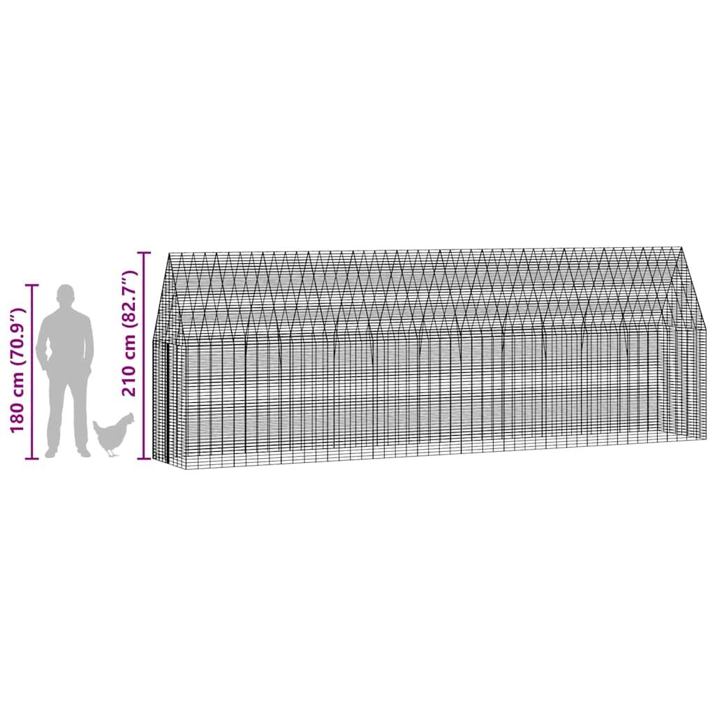 Enclos Poulailler Acier Galvanisé Spacieux Sécurisé Jardin 6x1x2,1m - ComfortXL Outdoor Living - Image 8