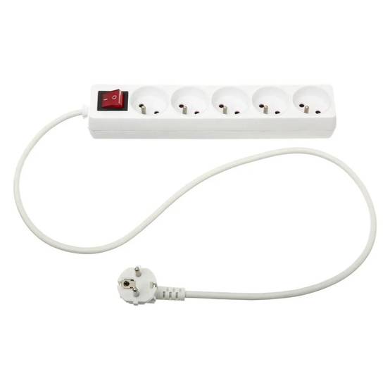 Bloc Multiprise "5 Prises" 28cm Blanc - Image 1