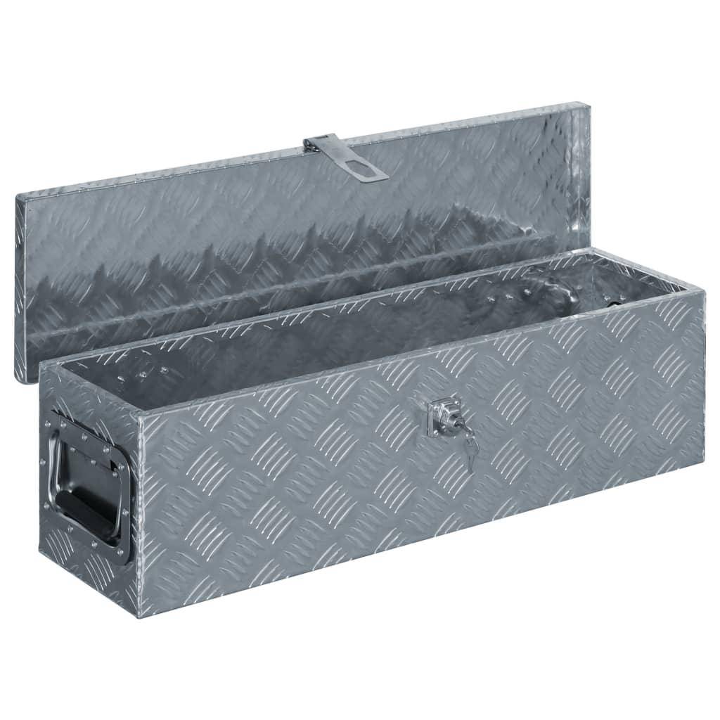 Helloshop26 - Boîte en aluminium 80,5 x 22 x 22 cm argenté - Image 4