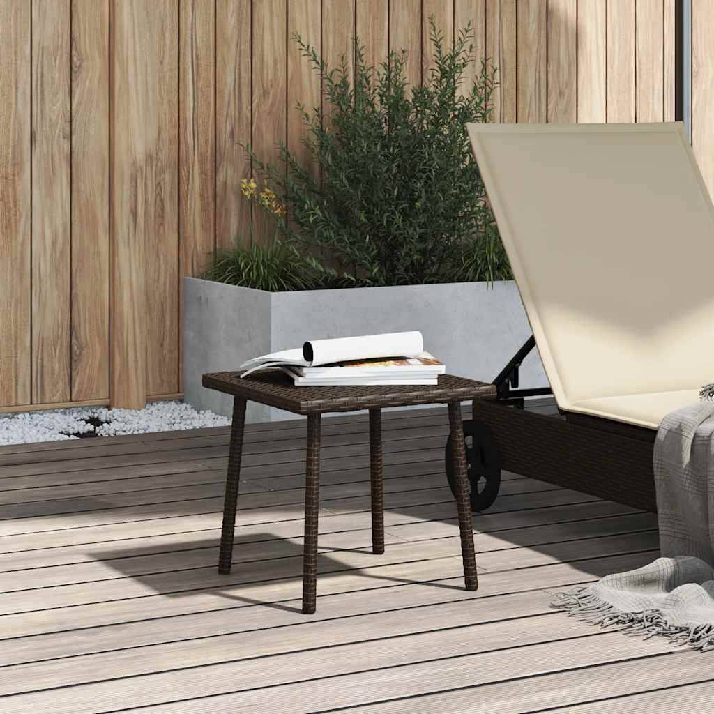 Petite Table Basse Carrée 40cm pour Salon de Jardin en Résine Tressée Marron – ComfortXL Outdoor Living - Image 3