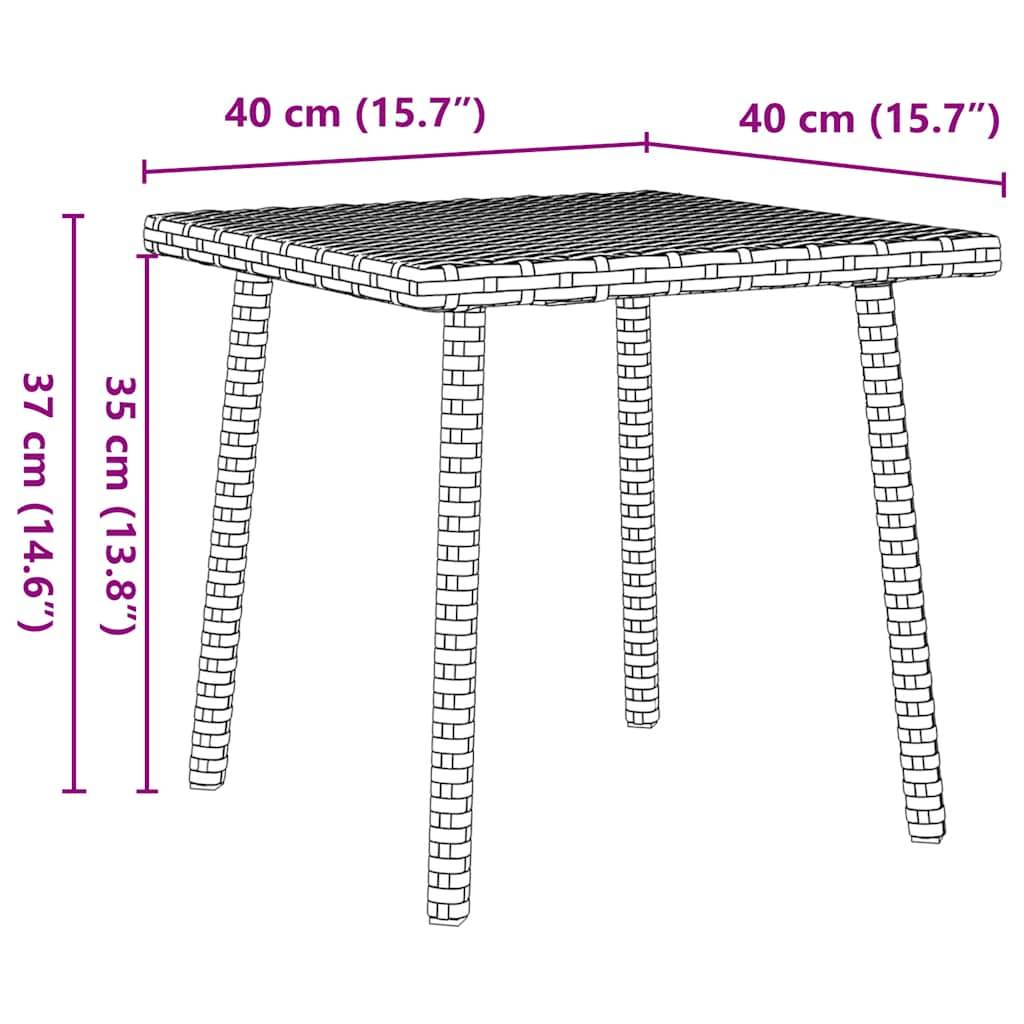 Petite Table Basse Carrée 40cm pour Salon de Jardin en Résine Tressée Marron – ComfortXL Outdoor Living - Image 8