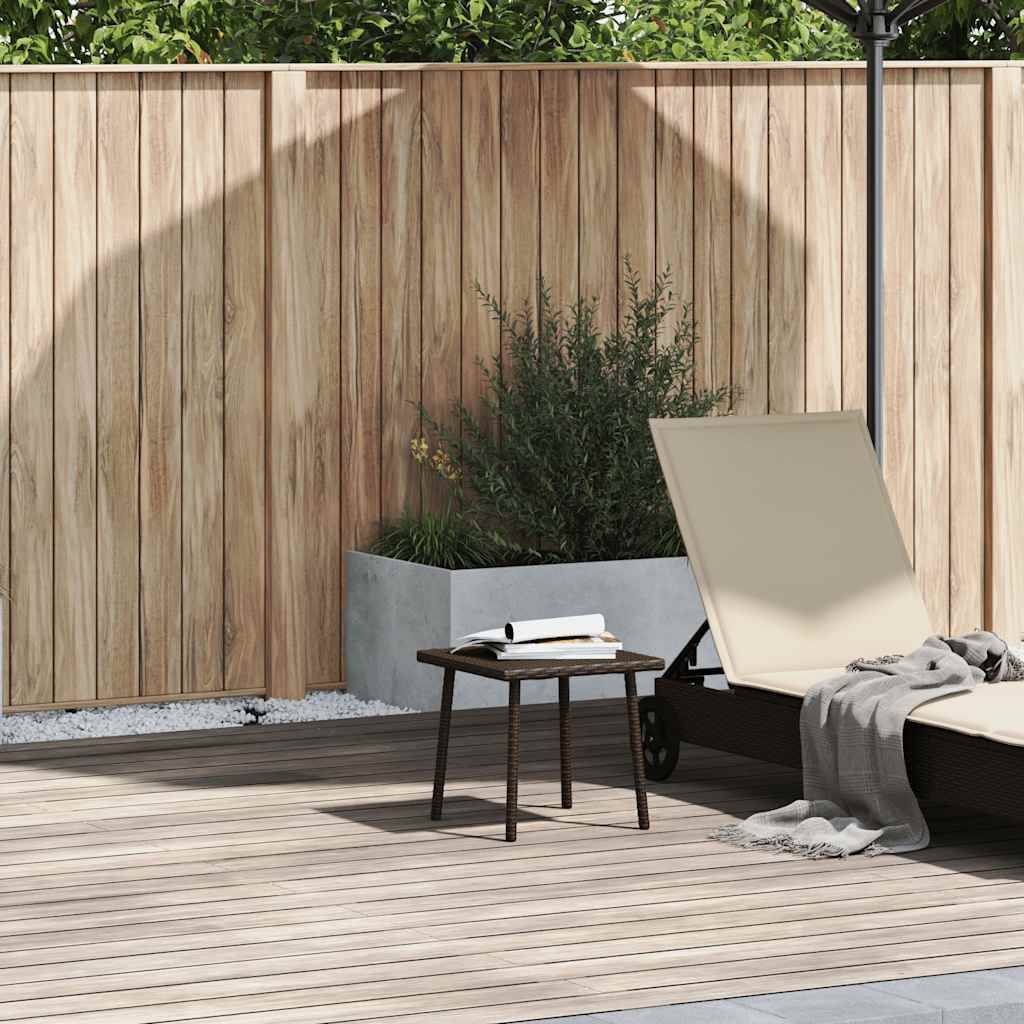 Petite Table Basse Carrée 40cm pour Salon de Jardin en Résine Tressée Marron – ComfortXL Outdoor Living - Image 1