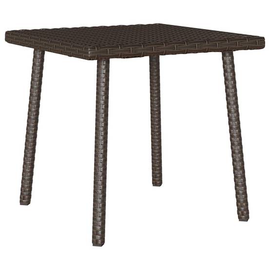 Petite Table Basse Carrée 40cm pour Salon de Jardin en Résine Tressée Marron – ComfortXL Outdoor Living - Image 2