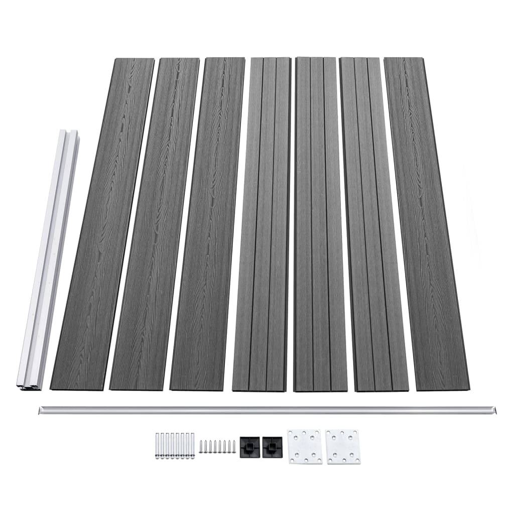 Ensemble de panneau de clôture WPC Gris 872 x 146 cm - PANGIVO - Image 5