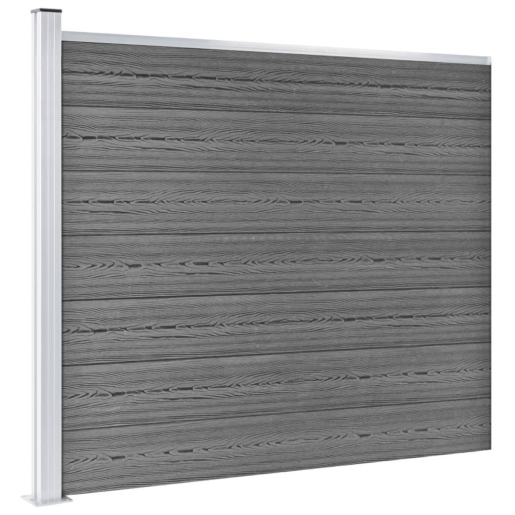 Ensemble de panneau de clôture WPC Gris 872 x 146 cm - PANGIVO - Image 3