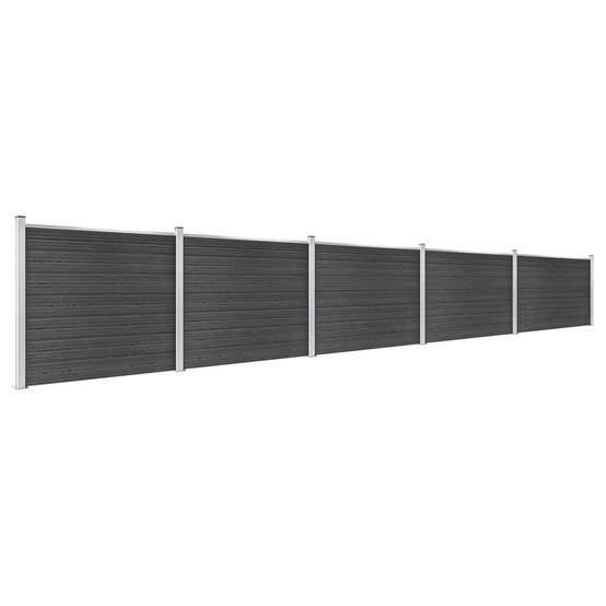 Ensemble de panneau de clôture WPC Gris 872 x 146 cm - PANGIVO - Image 2