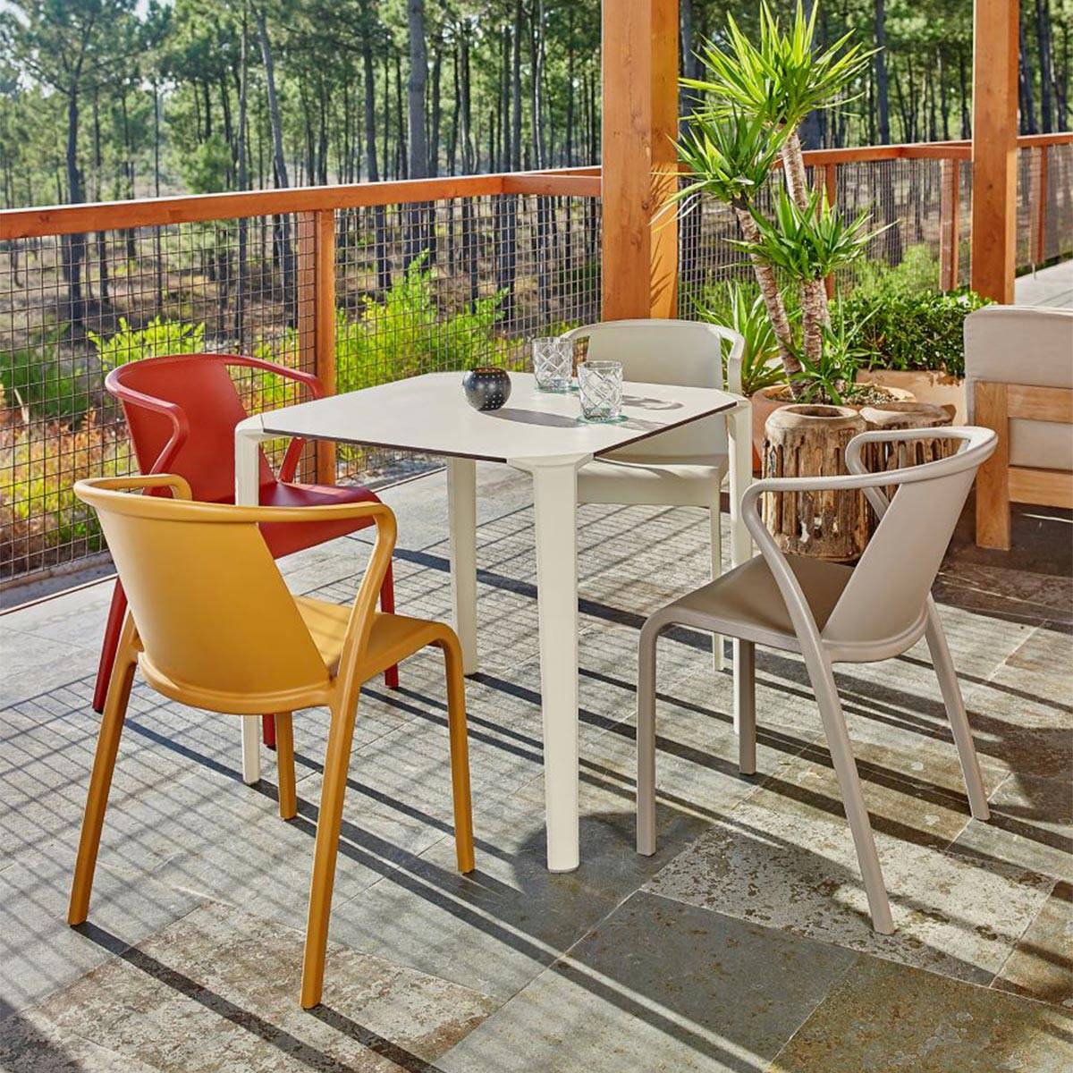 Dcb Garden - Fauteuil de Jardin Empilable "Fado" 76cm Taupe - Image 4