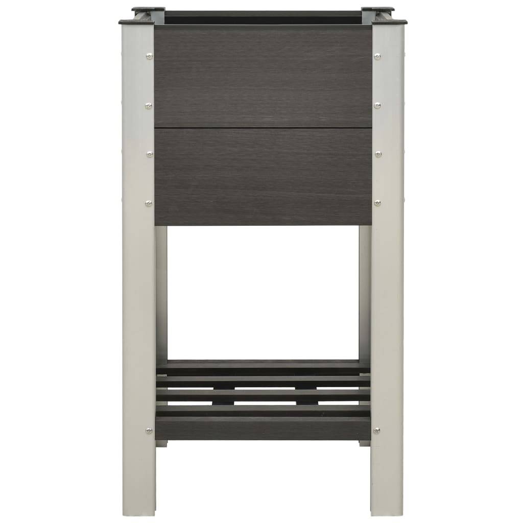 Lit surélevé de jardin bac à plantes jardinière avec étagère 50 x 50 x 90 cm WPC gris - Image 2