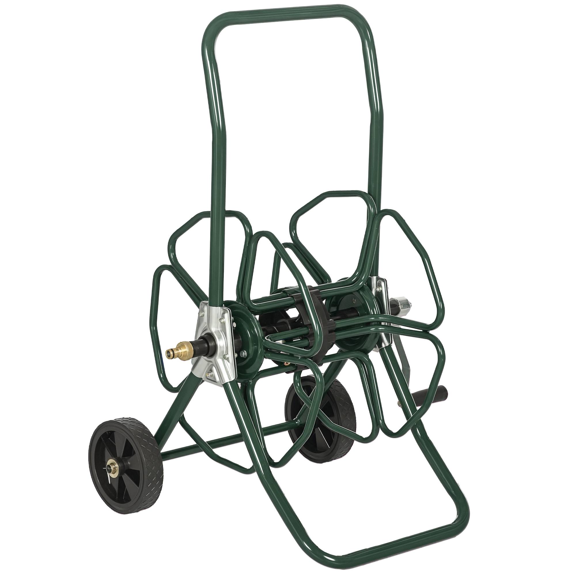 Dévidoir de tuyau d'arrosage métal vert 51.5 x 60.5 x 78.5 cm - PANGIVO - Image 1