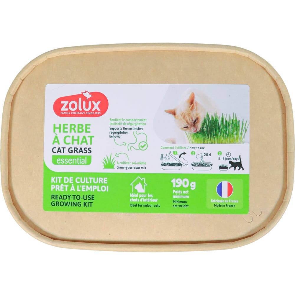 Zolux - Herbe à chat Zolux - kit de culture dépurative prêt à l'emploi 190 g - Réf. 481551