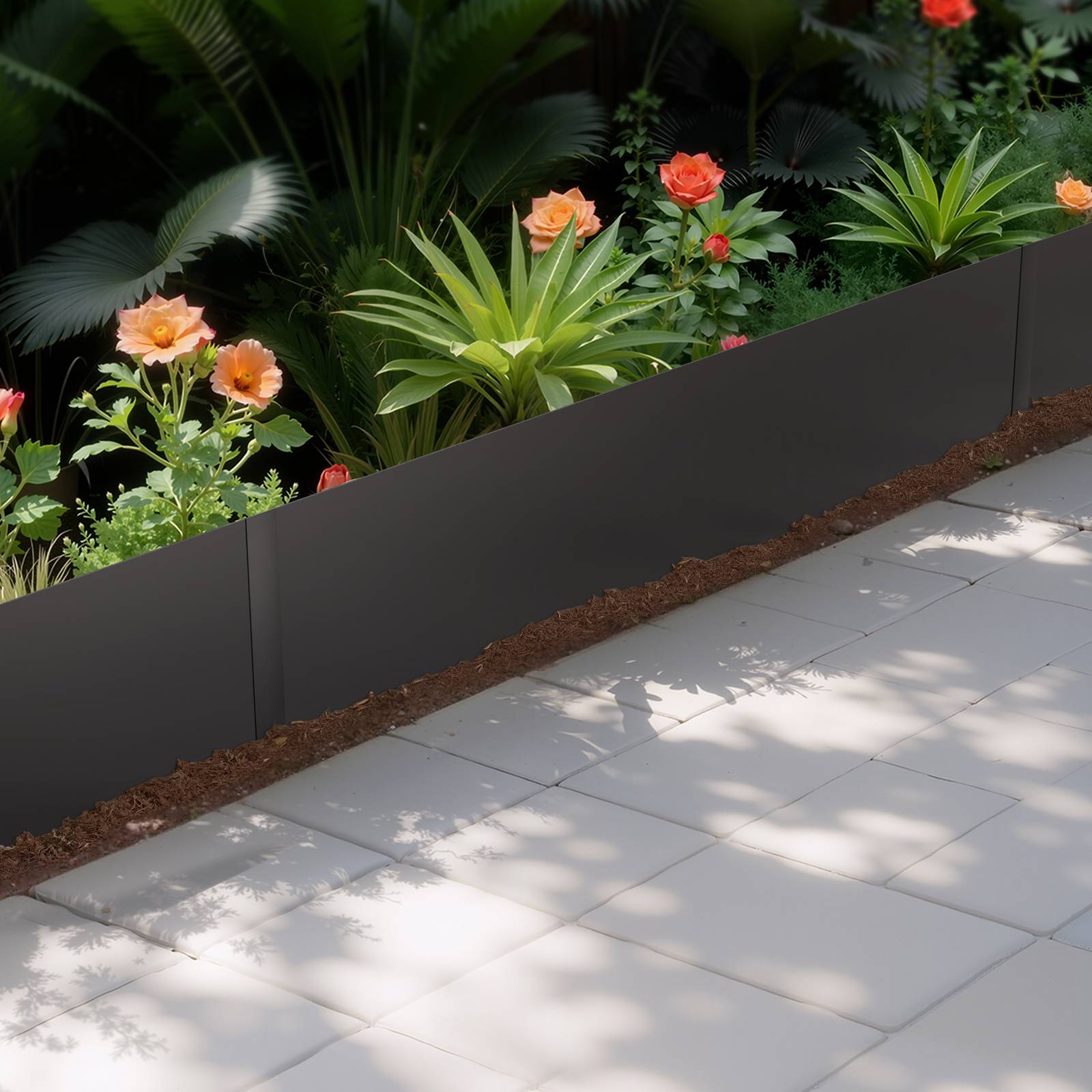 VEVOR Bordure jardin acier lot 6, 1016x203mm, résistant, noir. - Image 8