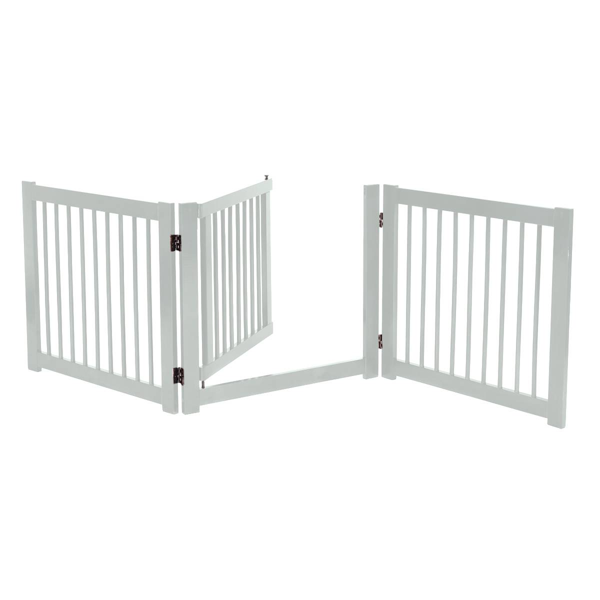 Barrière de Porte pour Chien Pliable Barrière de Sécurité pour Animaux en Bois de Pin 206 x 61cm - Image 5