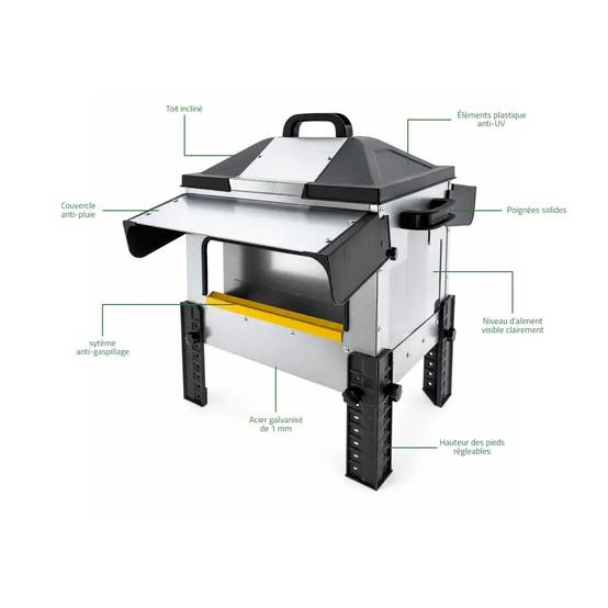 Olba - Mangeoire Robust® Grande Ouverture 16kg - Acier Galvanisé pour Volailles, Canards et Oies Olba - Image 4