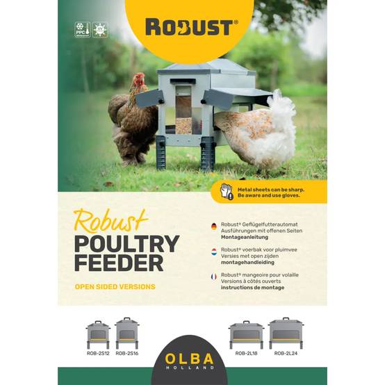 Olba - Mangeoire Robust® Grande Ouverture 16kg - Acier Galvanisé pour Volailles, Canards et Oies Olba - Image 7