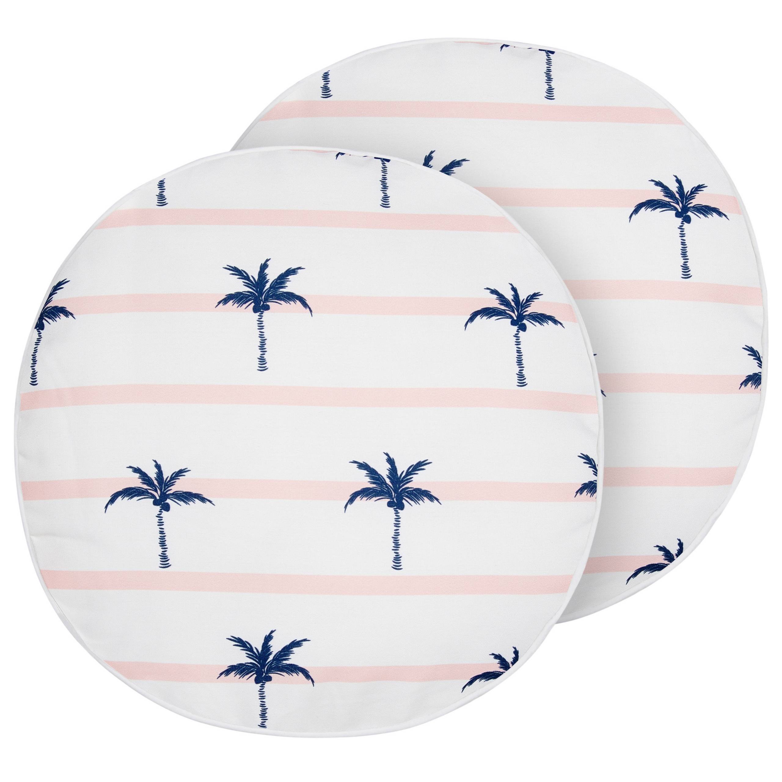 Beliani - 2 Coussins Décoratifs de Jardin Tissu Blanc à Motif de Palmiers 40 x 40 cm Très Confortable pour l'Extérieur ou Intérieur Housses Amovibles - Image 1