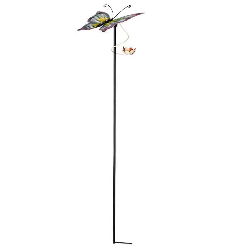 La Grande Prairie - Tuteur papillon rose 29x27x121cm - Image 1