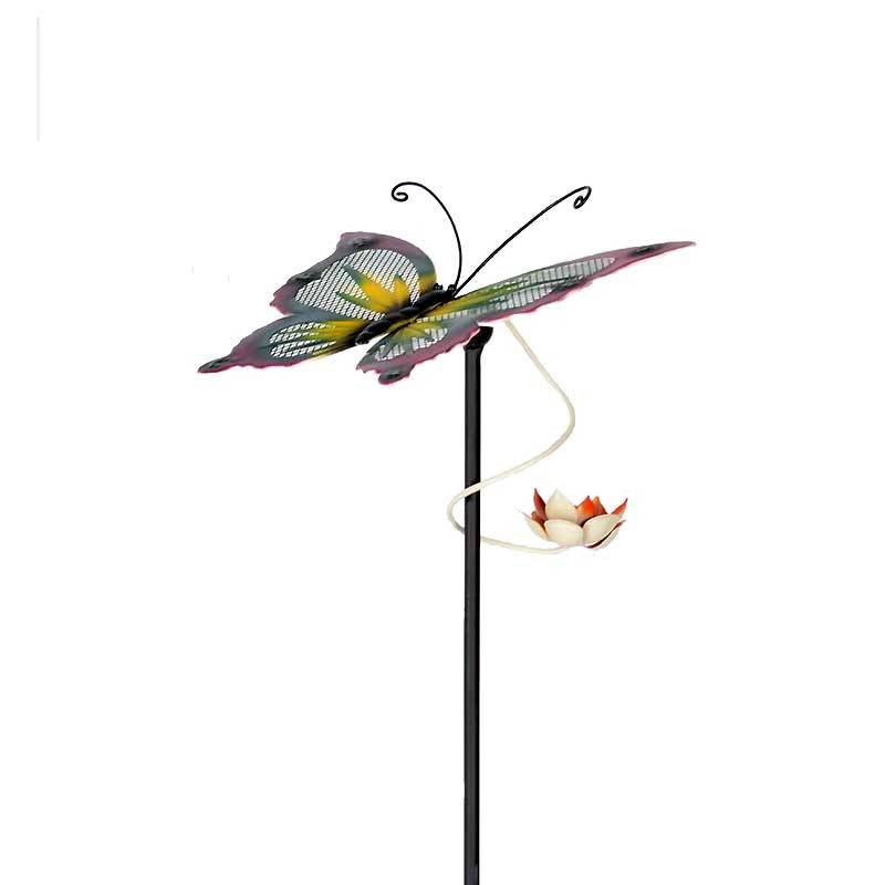 La Grande Prairie - Tuteur papillon rose 29x27x121cm - Image 2