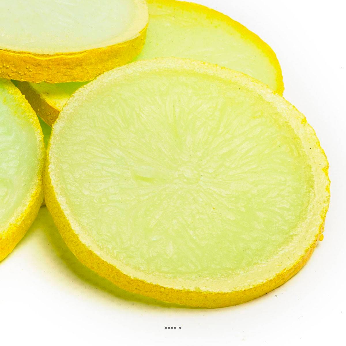 Artificielles - Tranches de Citron jaune artificiel X 6 en Plastique soufflé H 80x60 mm - Image 3