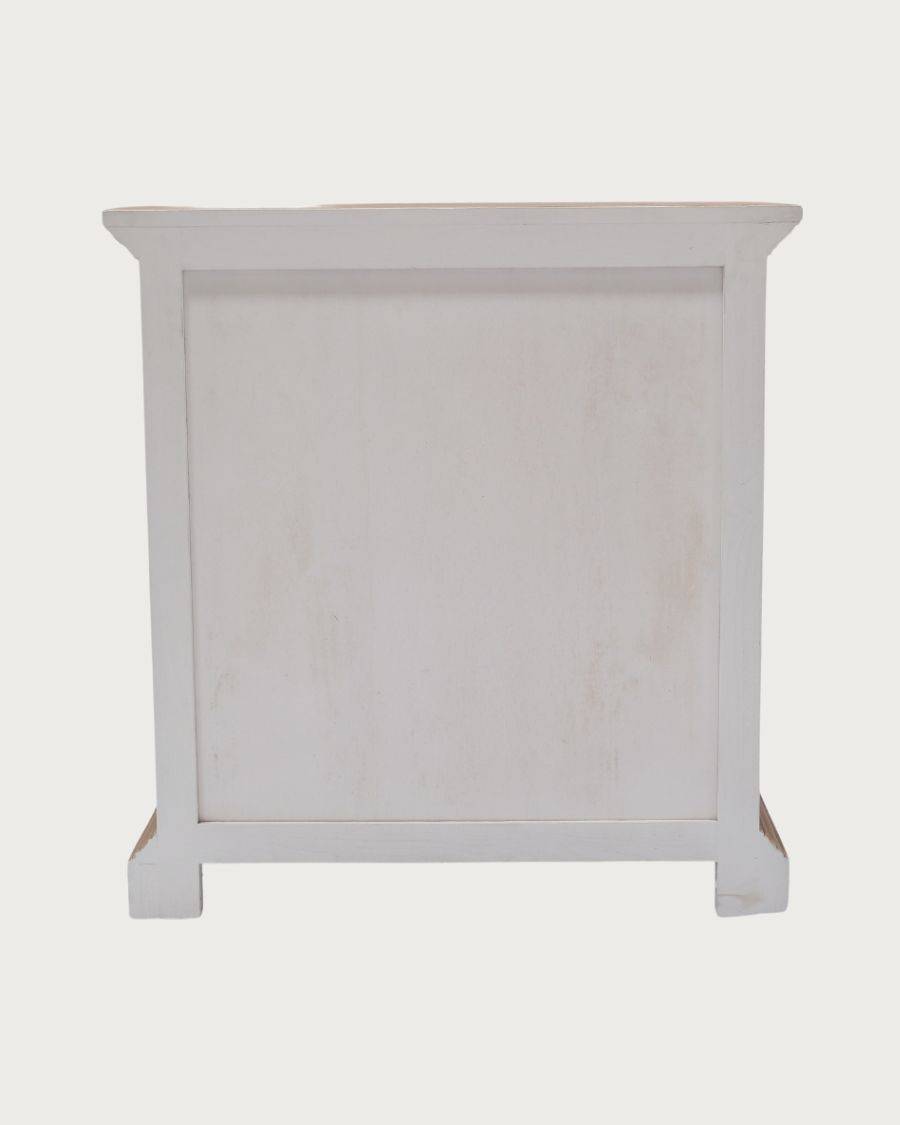 Inda - Petit buffet en Mindy massif blanc et naturel 80 cm - UNIQKA - Image 7
