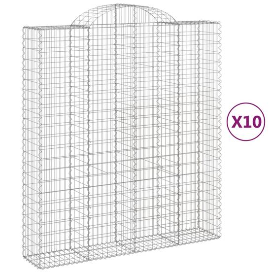 Vidaxl - Paniers à gabions arqués 10 pcs 200x50x220/240 cm Fer galvanisé vidaXL 3146454 - Image 2