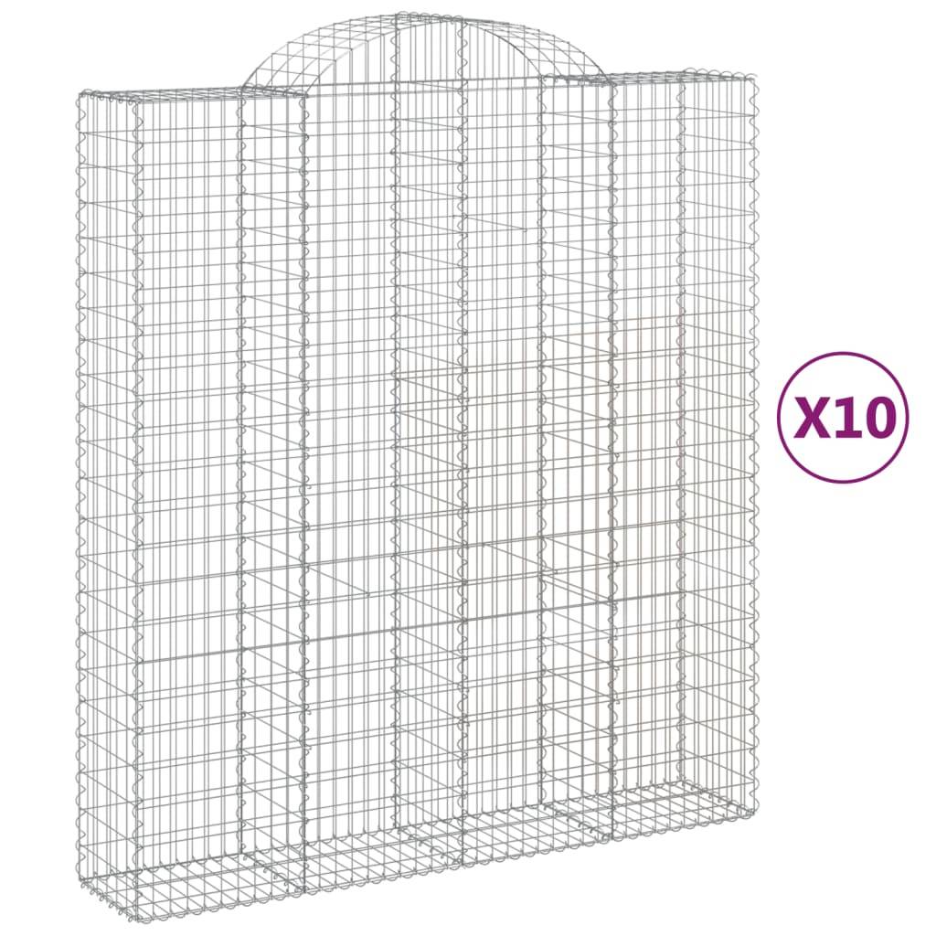 Vidaxl - Paniers à gabions arqués 10 pcs 200x50x220/240 cm Fer galvanisé vidaXL 3146454 - Image 2